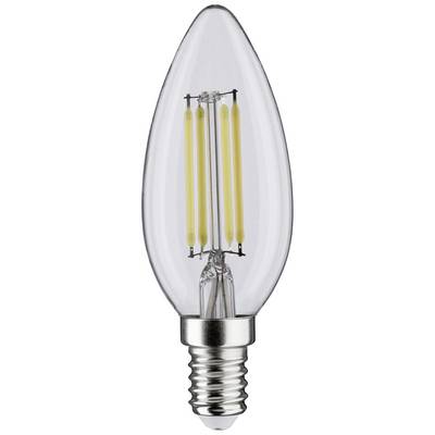 Une ampoule LED en forme de bougie avec filaments apparents et culot à vis, adaptée aux douilles décoratives et économe en énergie.