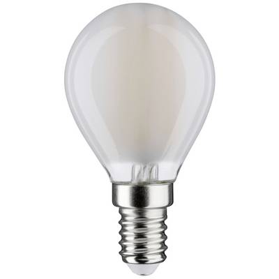 Ampoule à incandescence avec culot E14 et globe en verre transparent.