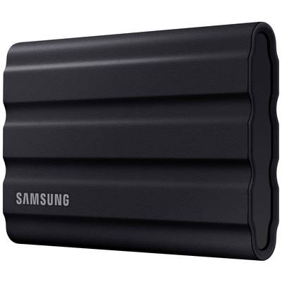 Disque dur externe Samsung noir au design strié.