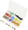 Boîte d'assortiment avec différents fusibles colorés et une pince.