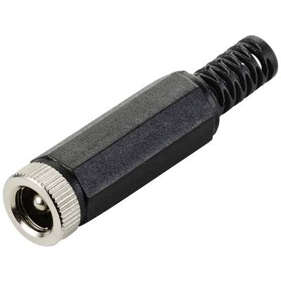 Adaptateur audio noir avec filetage métallique et protection de câble à ressort, adapté aux connexions dans les appareils audio.