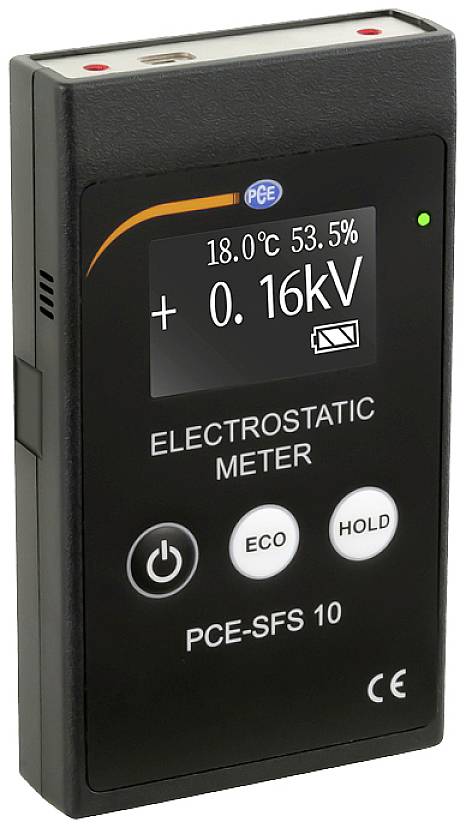Appareil de mesure électrostatique PCE Instruments champ électromagnétique, humidité, température