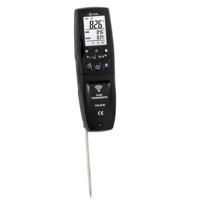 Thermomètre numérique portatif pour aliments avec sonde, affichant une lecture de température de 82,6 °C sur son écran.