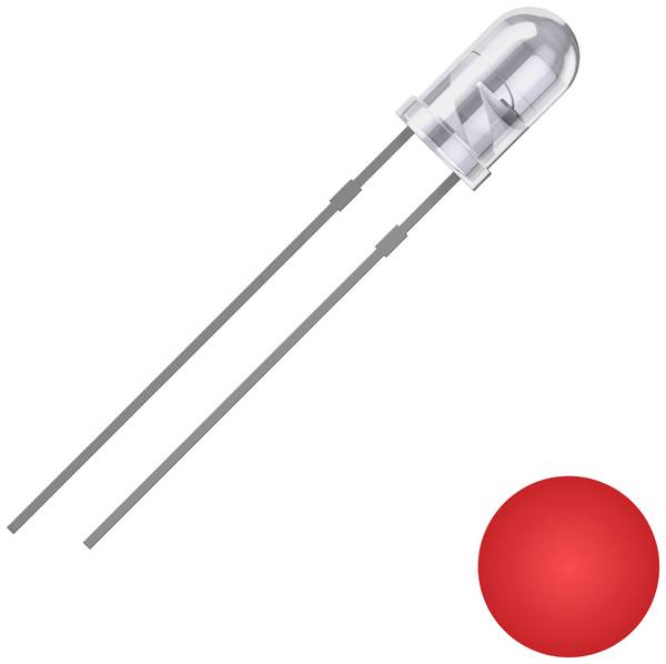 Quadrios 2111O173 LED rouge rond 3 mm 2500 mcd 25 ° 20 mA 2 V