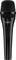 Microphone à main noir avec tête à grille et interrupteur sur la poignée, marque 'IMG Stageline'.