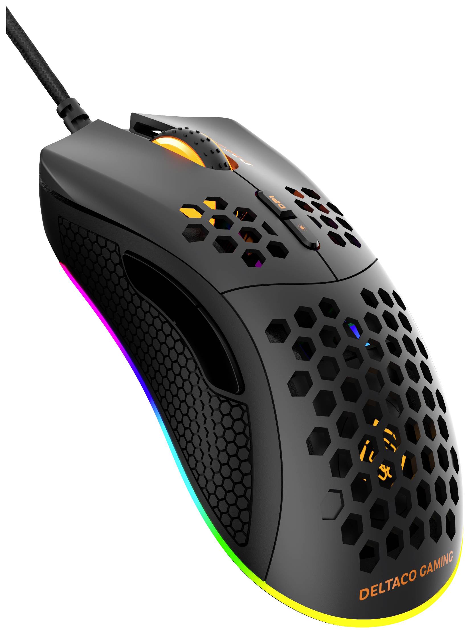 Deltaco Gaming GAM-108, Droitier, Optique, USB Type-A, 6400 DPI, 1 ms, Noir-4