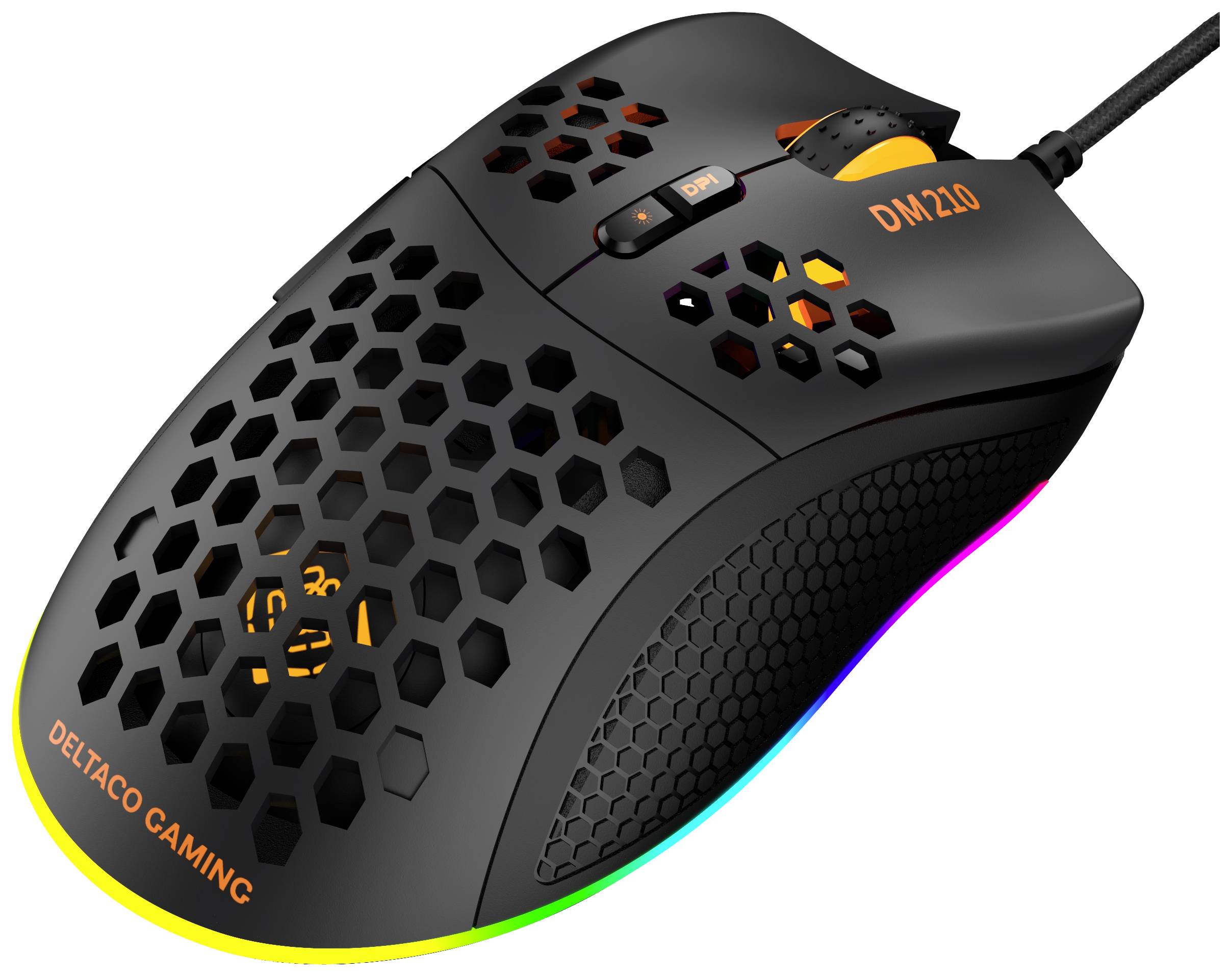 Deltaco Gaming GAM-108, Droitier, Optique, USB Type-A, 6400 DPI, 1 ms, Noir-5