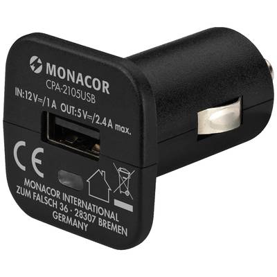 Monacor CPA-2105USB CPA-2105USB Convertisseur CC/CC pour voiture  1 x USB-A convertisseur DC/DC