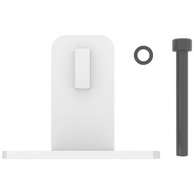 Ensemble de support de téléviseur blanc comprenant un support mural, une vis et une rondelle.