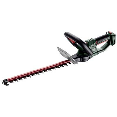 Une taille-haie électrique vert et rouge avec une poignée ergonomique. Adapté pour couper les haies et les arbustes.