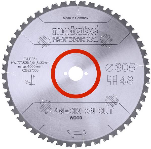 Metabo  628227000 Lame de scie circulaire 305 mm Nombre de dents: 48 1 pc(s)