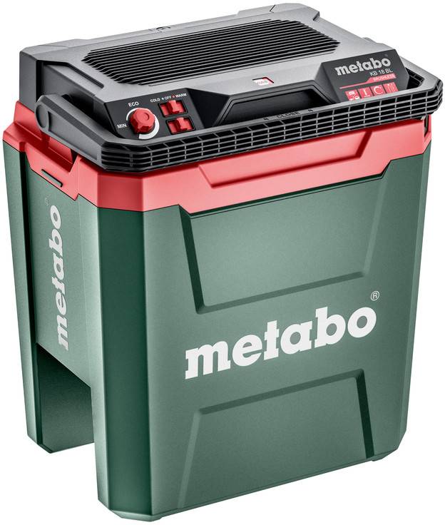 Metabo KB 18 BL Glacière et compartiment chauffant à batterie CEE: E (A - G) 12 V/DC, 18 V/DC, 240 V/AC vert, rouge, noi