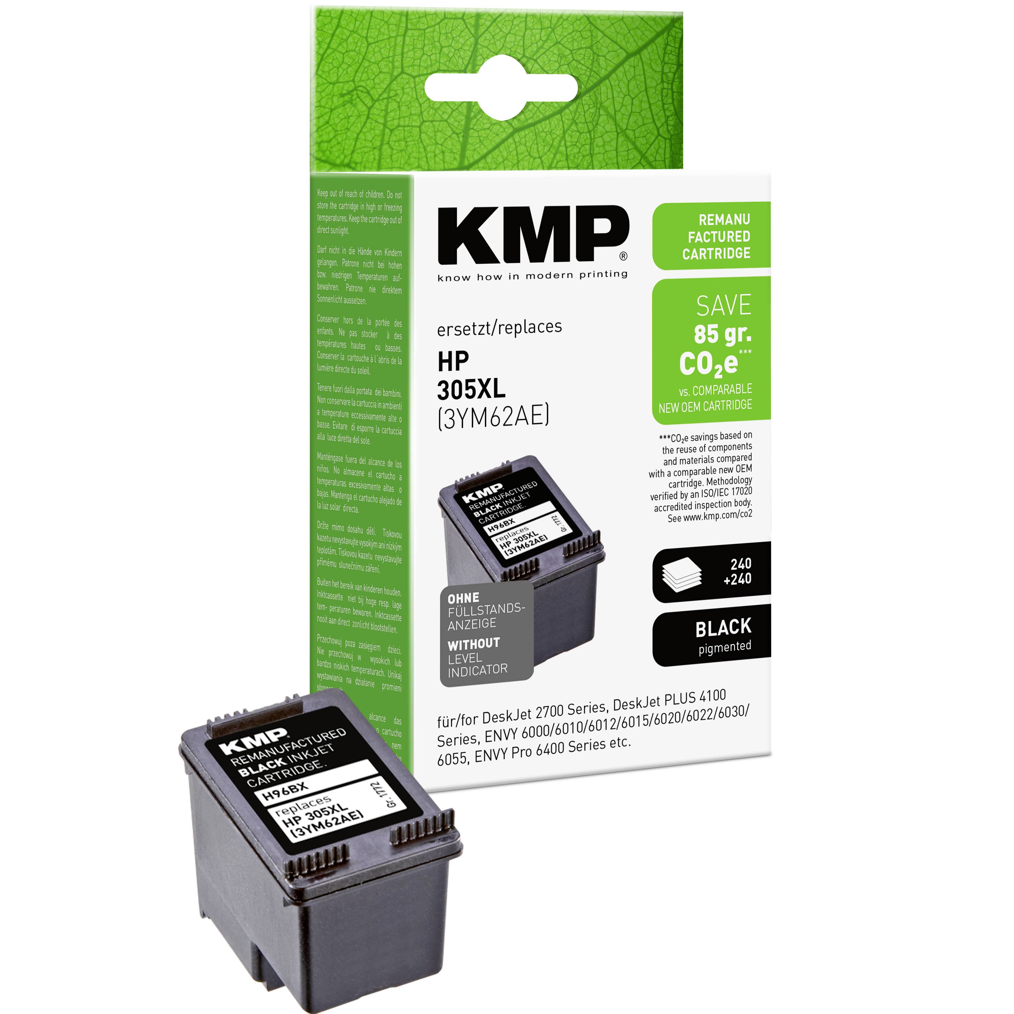 KMP Encre remplace HP 305XL, 3YM62AE compatible noir H96BX 1772,4001