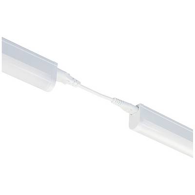 Deux rampes lumineuses à LED, reliées par un câble, dans un environnement lumineux. Idéal pour un éclairage d'ambiance sans couture.
