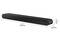Barre de son noire avec les dimensions suivantes : largeur 670 mm, hauteur 62,3 mm, profondeur 105 mm.