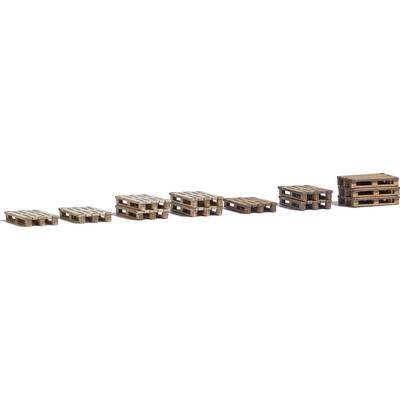 Des palettes miniatures disposées de manière croissante, du plus petit au plus grand, symbolisent l'augmentation ou la croissance.