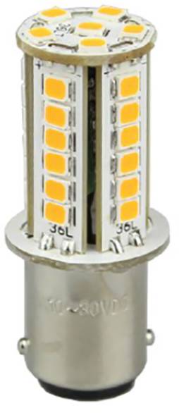 Lampe LED à socle rond, cylindrique avec plusieurs diodes électroluminescentes jaunes sur sa surface. Convient pour des applications d'éclairage.