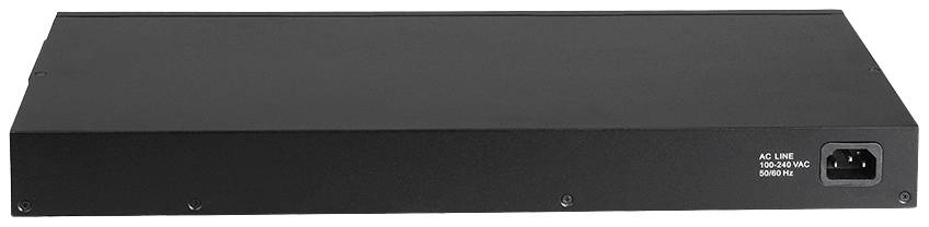 Un appareil électronique noir rectangulaire avec une prise d'alimentation sur le côté droit.