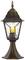 Une lanterne de jardin couleur bronze avec du verre transparent et une ampoule à incandescence jaune à l'intérieur.