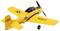 Avion-modèle jaune portant l'inscription 'NAVY' et des insignes militaires américains sur les ailes et le fuselage.