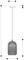 Suspension luminaire au motif géométrique avec un long câble, disposé verticalement.