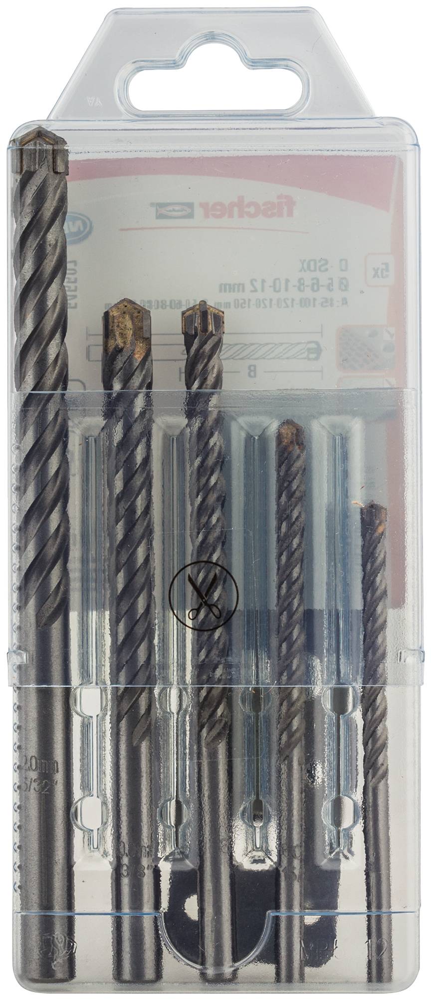 Fischer 545507 Jeu de forets spiralés pour pierre 5 mm, 6 mm, 8 mm, 10 mm, 12 mm tige cylindrique 1 pc(s)-3