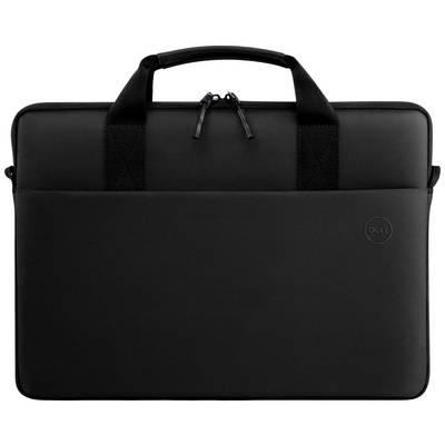 Sacoche noire pour ordinateur portable avec poignées et fermeture éclair sur le dessus, design épuré, adaptée au transport sécurisé d'un ordinateur portable.