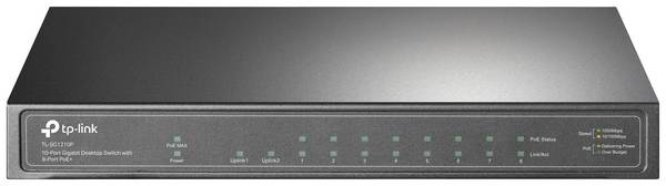 TP-LINK TL-SG1210MP TP-Link TL-SG1210MP V2 - Switch - unmanaged - 8 x 10/100/1000 (PoE+) Switch réseau 9 ports 1 GBit/s fonction PoE