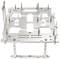 Châssis métallique pour ordinateur avec différents points de fixation et supports pour le montage de composants internes.
