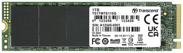 Transcend 110Q 1 TB SSD interne NVMe/PCIe M.2  PCIe NVMe 3.0 x4 au détail TS1TMTE110Q