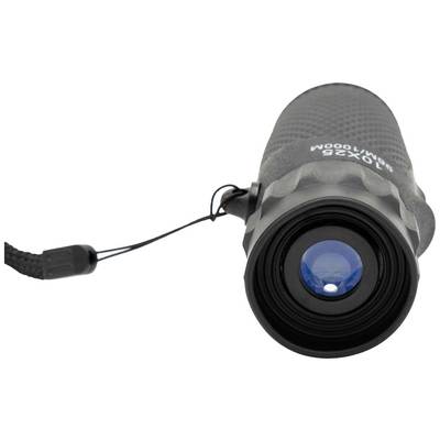 Une jumelle avec revêtement en caoutchouc et lentille bleue, adaptée pour la vision à longue distance lors d'activités de plein air.