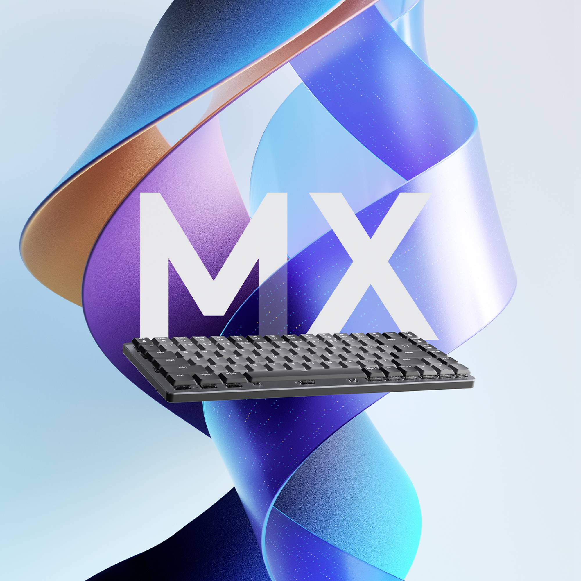 Logitech MX Mechanical Mini (Tacticle Quiet) Bluetooth, radio Clavier allemand, QWERTZ graphite câble amovible, éclairé,-6