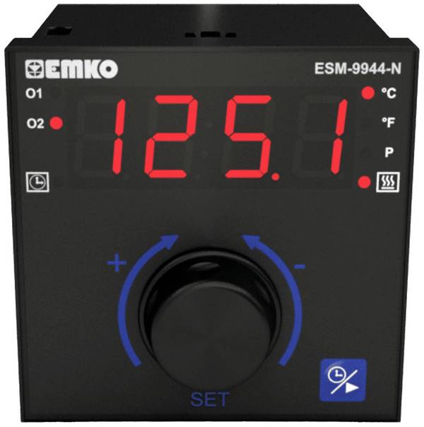 Emko ESM-9944-N 2 points, P, PI, PD, PID Régulateur de température Pt100 -200 à +1700 °C Relais 5 A (L x l x H) 100 x 96 x 96 mm