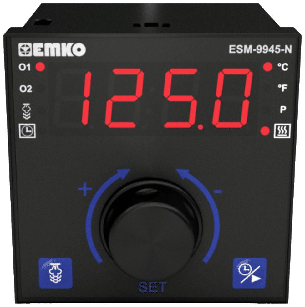 Emko ESM-9945-N 2 points, P, PI, PD, PID Régulateur de température Pt100 -200 à +1700 °C Relais 5 A (L x l x H) 100 x 96