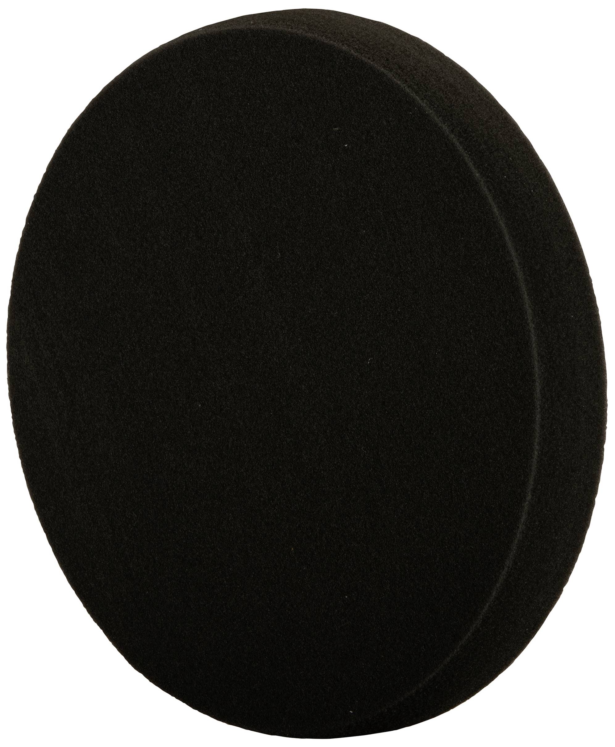 Coussin en mousse noir et rond. Convient au traitement de surface ou au nettoyage en combinaison avec des machines.