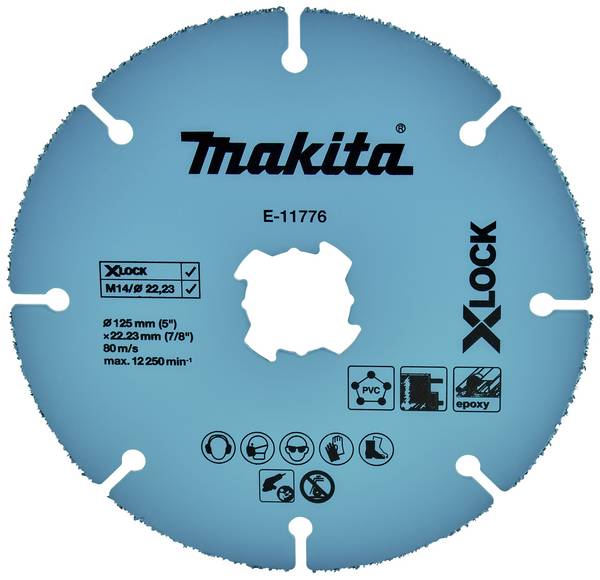 Makita Trennscheibe 125mm Uni.X-Lock E-11776 Disque à tronçonner 125 mm 1 pc(s) Placoplâtre, PVC, fibrociment, plastique