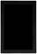 Un écran noir rectangulaire, probablement une tablette ou un moniteur éteint, sans détails ni motifs visibles.