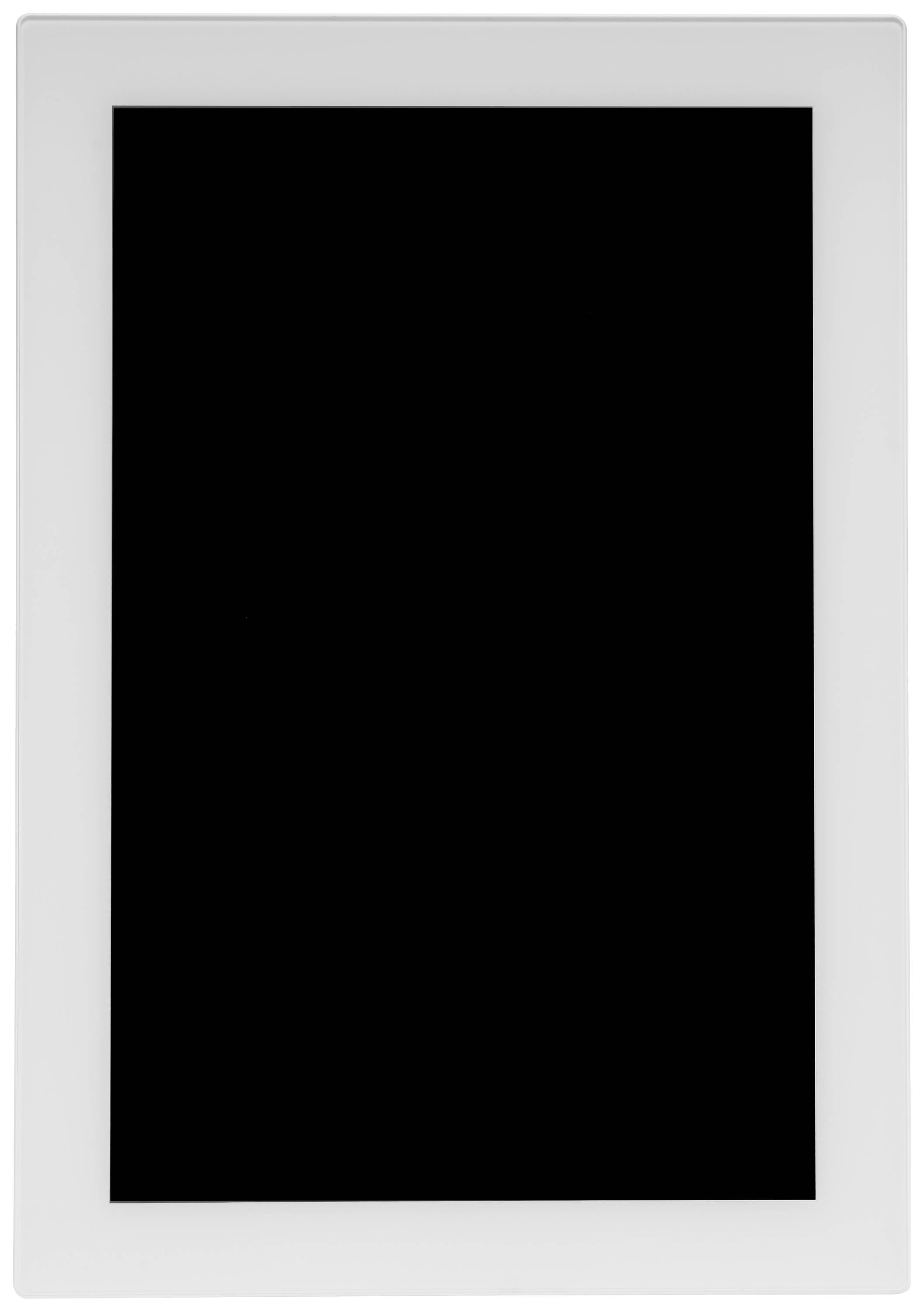 Un cadre vide avec un rectangle noir à l'intérieur sur un fond blanc.