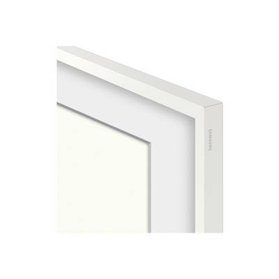 Un cadre photo blanc en gros plan, au design épuré et au profil anguleux, illustre une esthétique minimaliste.