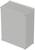 Un boîtier rectangulaire gris en métal avec des fermetures à vis aux coins, probablement un boîtier électrique ou un coffret de distribution.