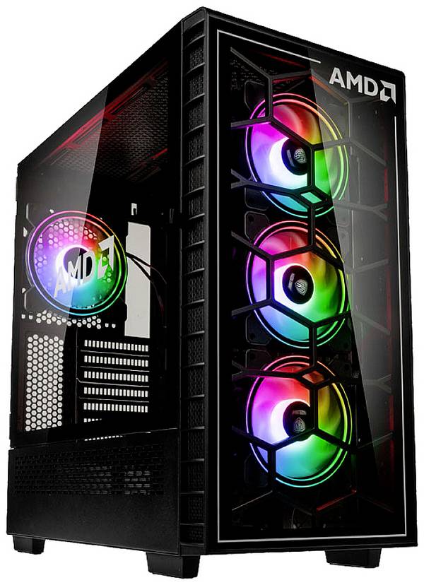 Kolink Observatory Y AMD SE ARGB, Midi Tower, PC, Noir, Transparent, ATX, EATX, ITX, micro ATX, Plastique, Acier, Verre