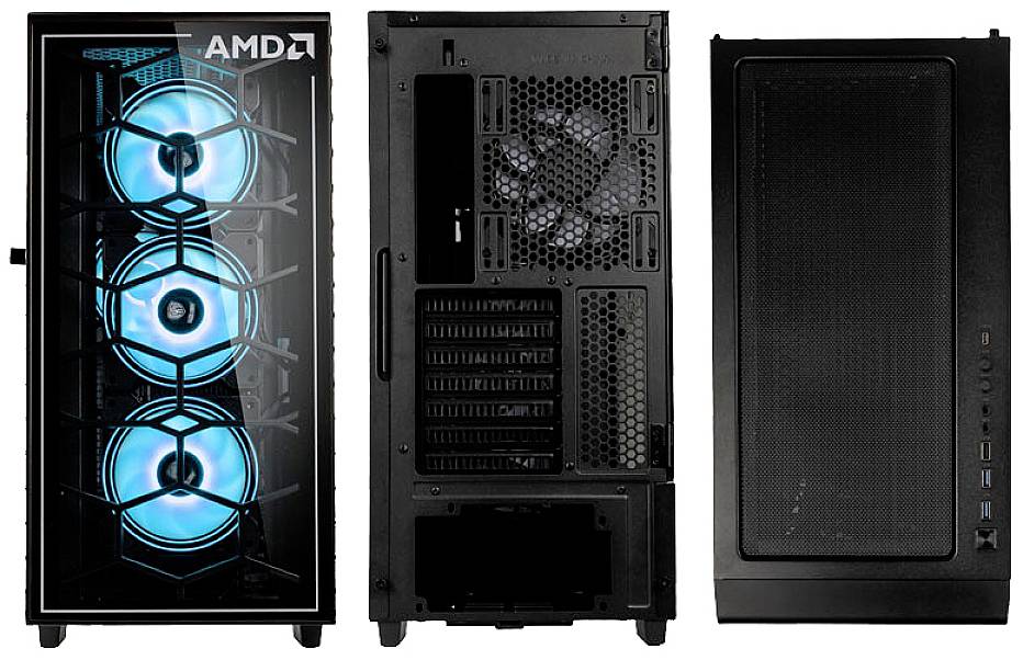 Kolink Observatory Y AMD SE ARGB, Midi Tower, PC, Noir, Transparent, ATX, EATX, ITX, micro ATX, Plastique, Acier, Verre-3