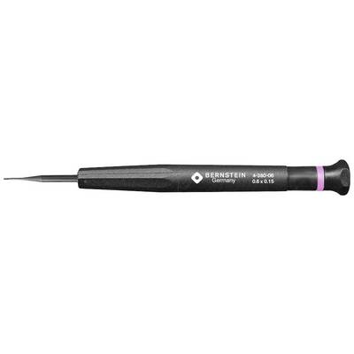 Tournevis de précision à manche noir et anneau rose, marque Bernstein, numéro de modèle 4-939-0.6, pointe 0,4 x 0,15.