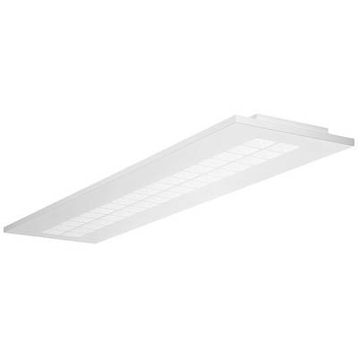 Un panneau lumineux LED plat rectangulaire avec des diffuseurs blancs en quadrillage, adapté pour une installation au plafond dans des bureaux ou des espaces commerciaux.