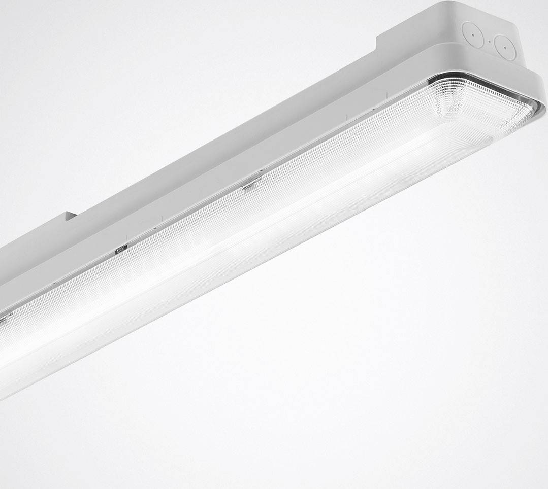 Plafonnier LED blanc au design moderne, éclairage puissant. Idéal pour bureaux ou espaces de travail.