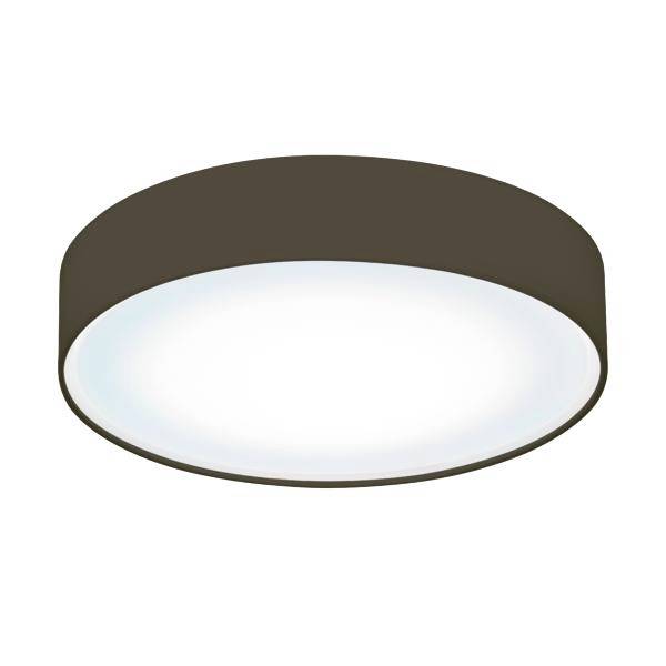 Luminaire de plafond rond moderne avec un cadre simple noir et une surface d'éclairage blanche. Idéal pour un design minimaliste.