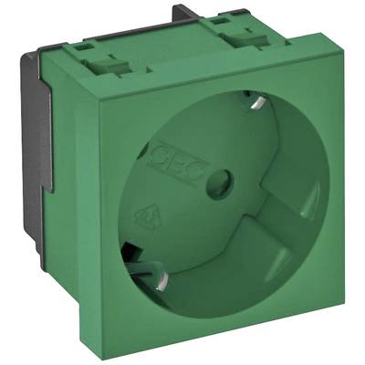 OBO Bettermann 6120077 Insert pour appareil électrique prise électrique simple (l x H x P) 45 x 45 x 42 mm 1 pc(s) vert