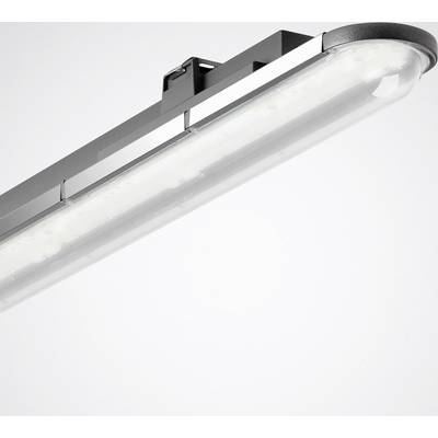 Lampe industrielle montée au plafond, tube LED, en métal.