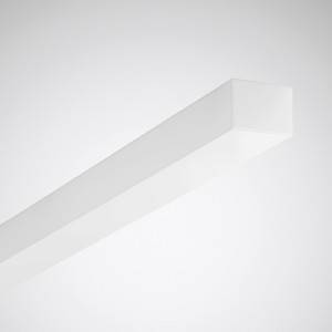 Un luminaire de plafond LED moderne, rectangulaire et allongé, diffusant une lumière blanche douce vers le bas.