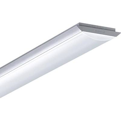 Un panneau lumineux rectangulaire moderne en métal et en verre, installé pour l'éclairage des espaces intérieurs.